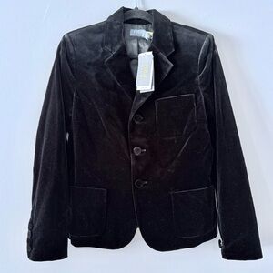 Polo Ralph Lauren Black Velvet Blazer Jacket Button Front New Tags SZ.10